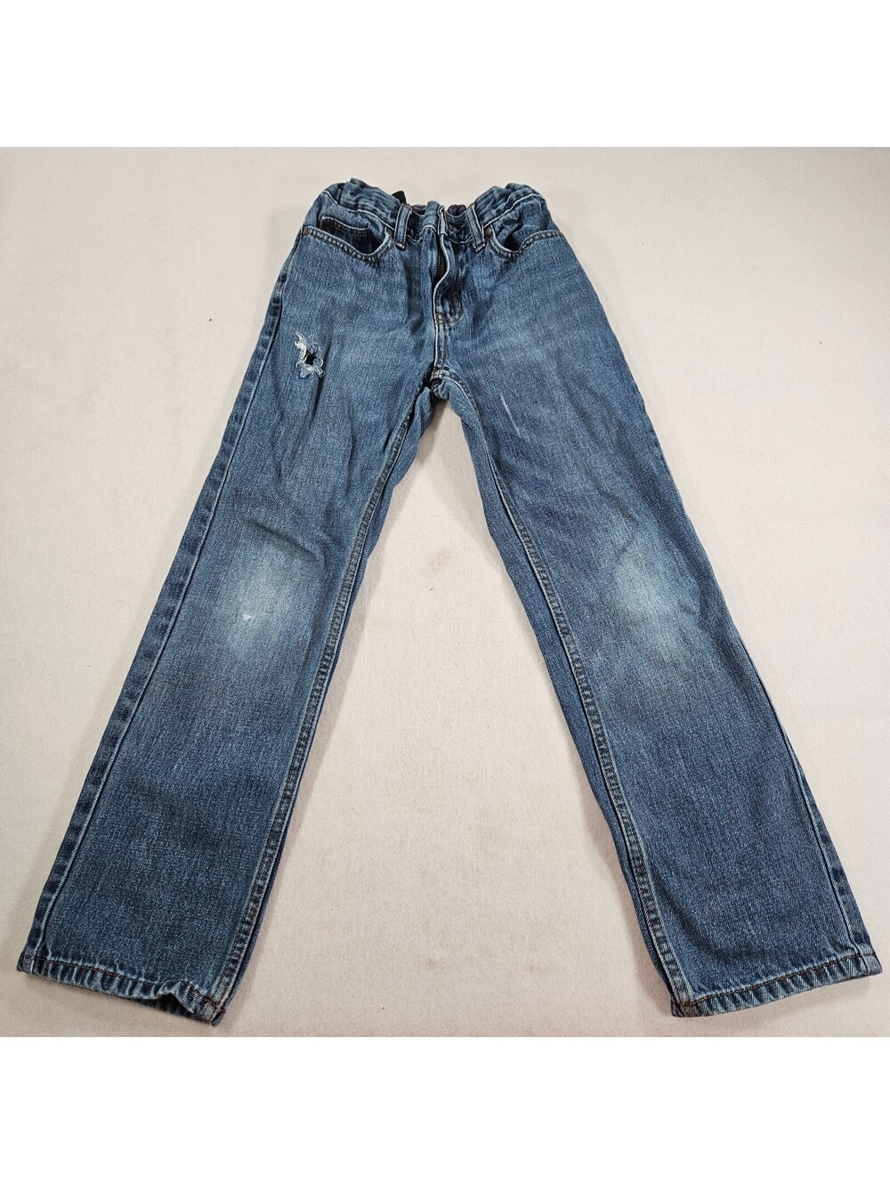 Lands' End Kids Jeans Size 10 Classic Straight Blue Denim Adjustable Waist